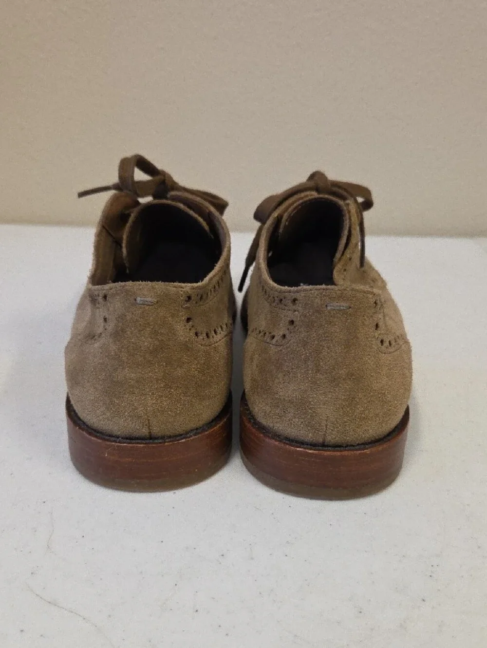 Cole Haan Grand 360 OS Wingtip Brogue Dress Shoes Tan Suede Size 10.5